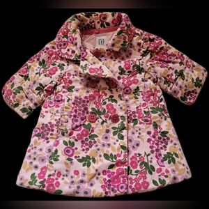 Adorable Brushed velvet lined Baby Gap Pink peacoat For Dolls Infant Sz0-3Months